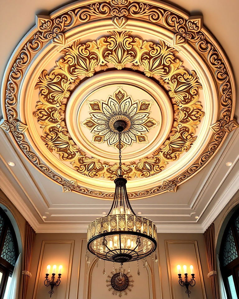 highlight ornate ceiling medallions