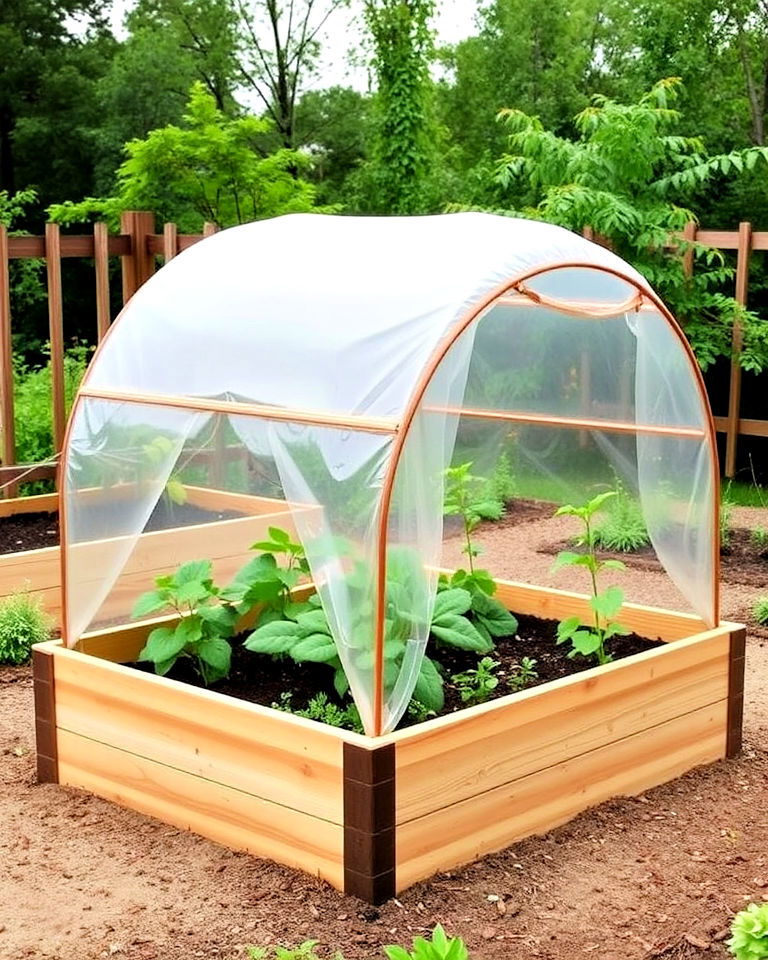 hoop house raised bed for extended seasons