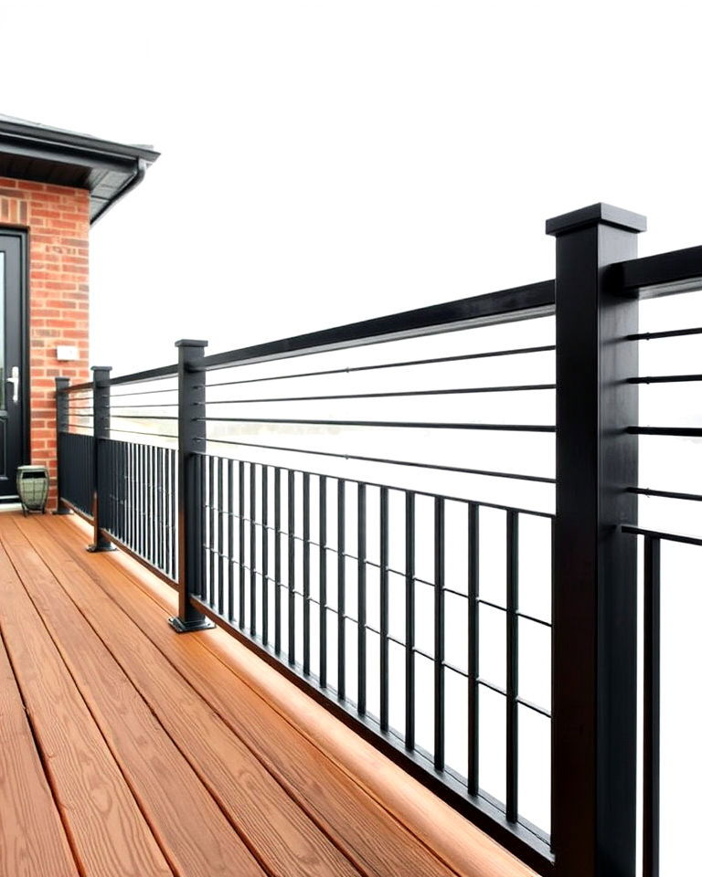 horizontal black metal panels