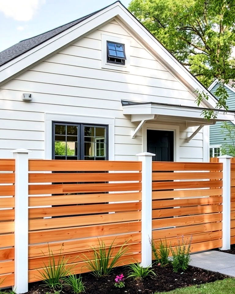 horizontal slat fencing