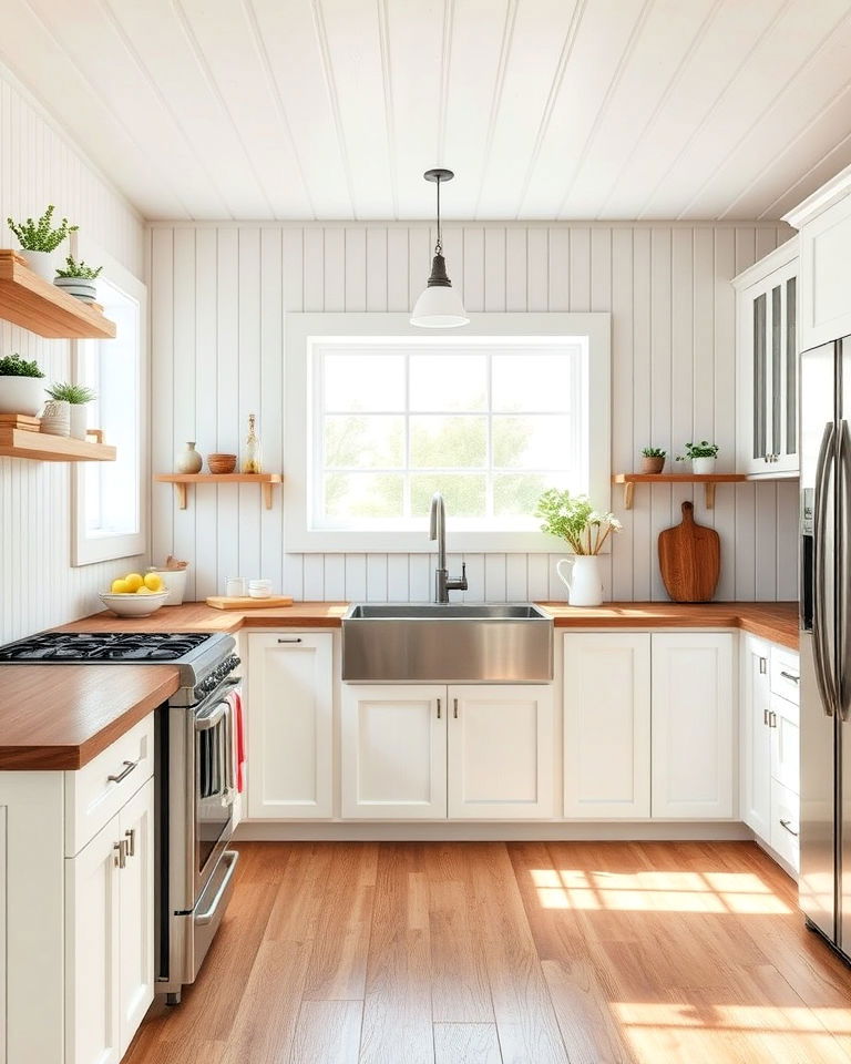 imeless beadboard panel backsplash