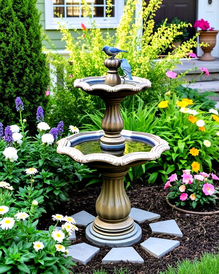 include a birdbath for small garden