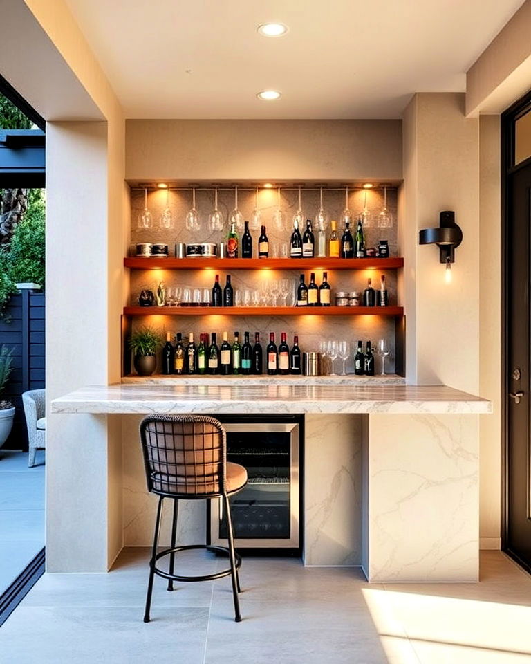 include a built in bar for california room