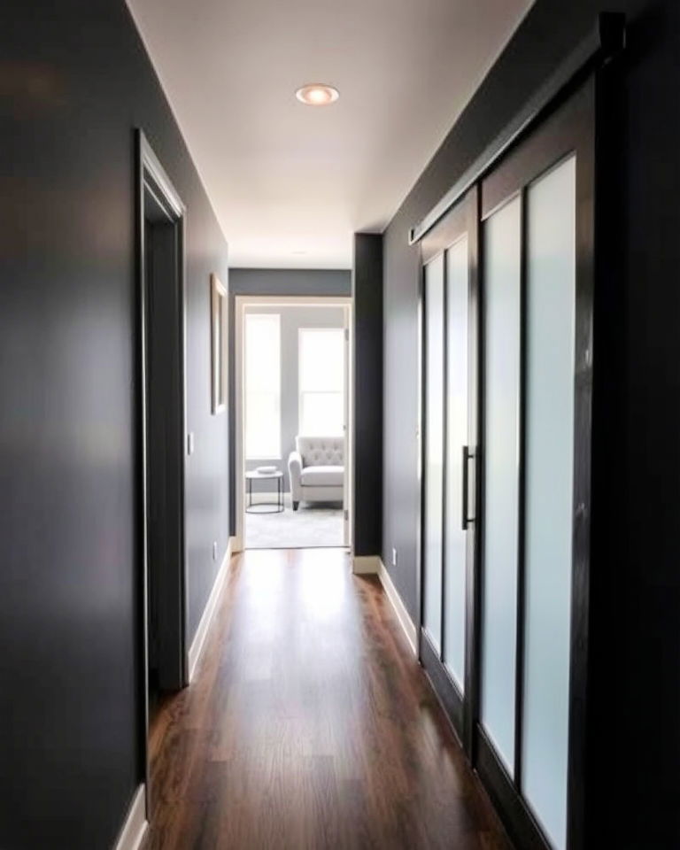 incorporate a sliding door in hallway