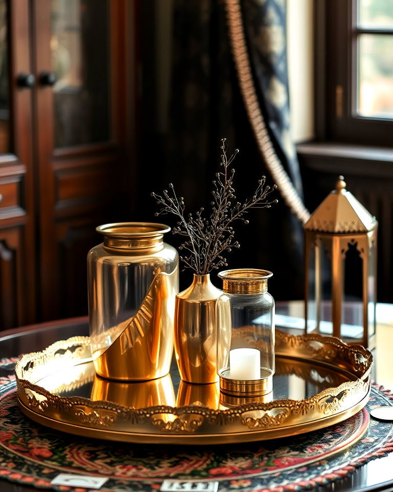 incorporate brass or copper accents