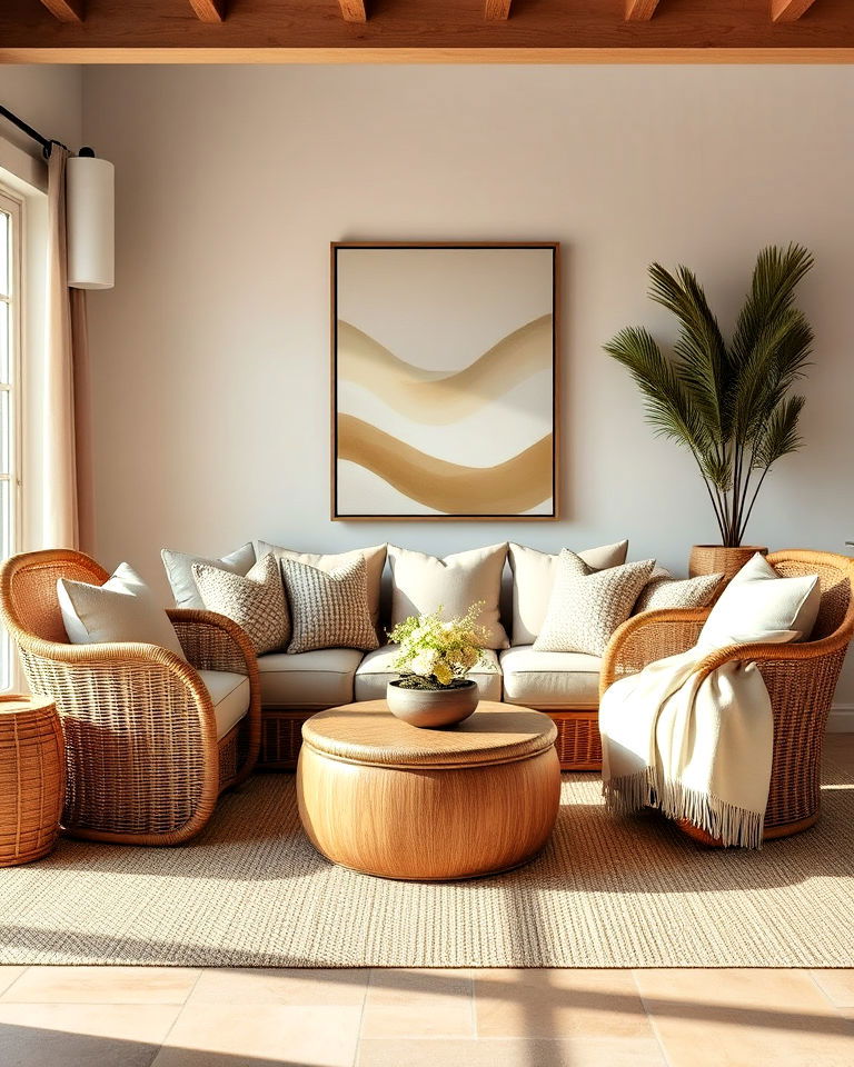 incorporate layered textures for california room