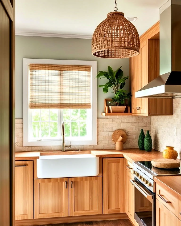incorporate natural bamboo finishes