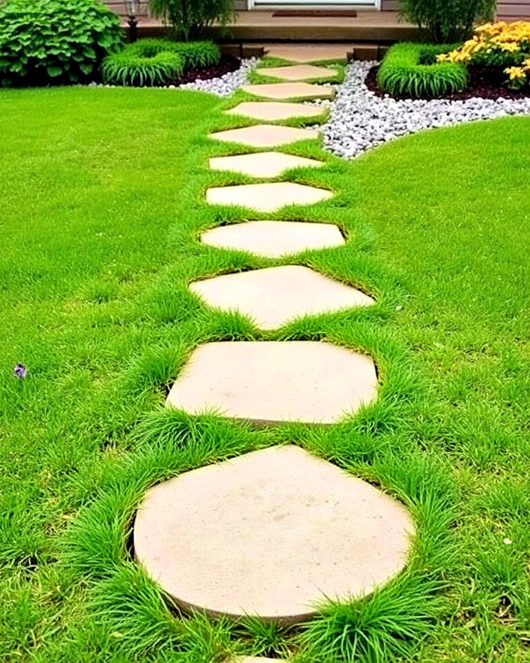 incorporate stepping stones for front garden