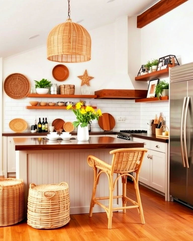 incorporate wicker and rattan accents