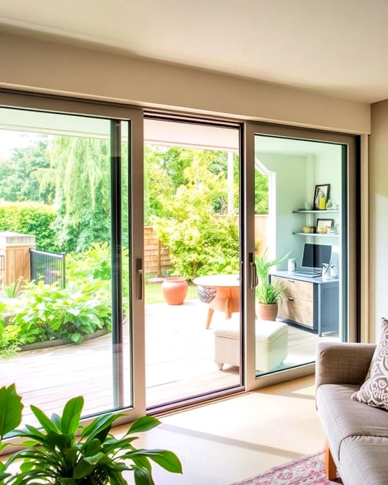 indoor outdoor flow office with sliding doors