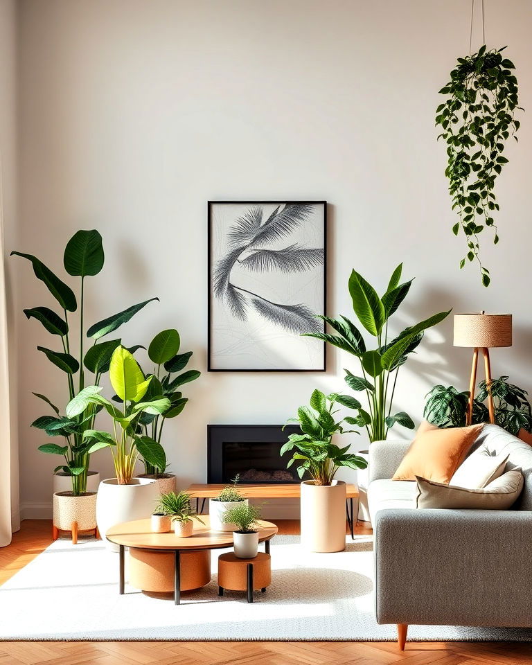 indoor plants for organic modern interior