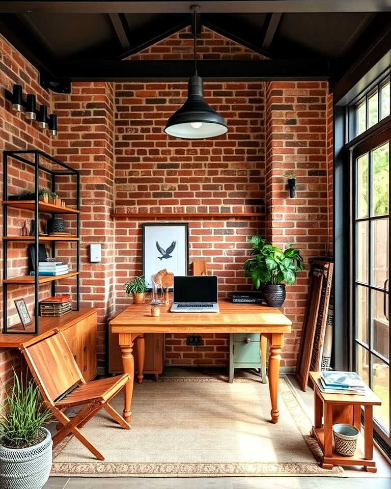 industrial chic garden office
