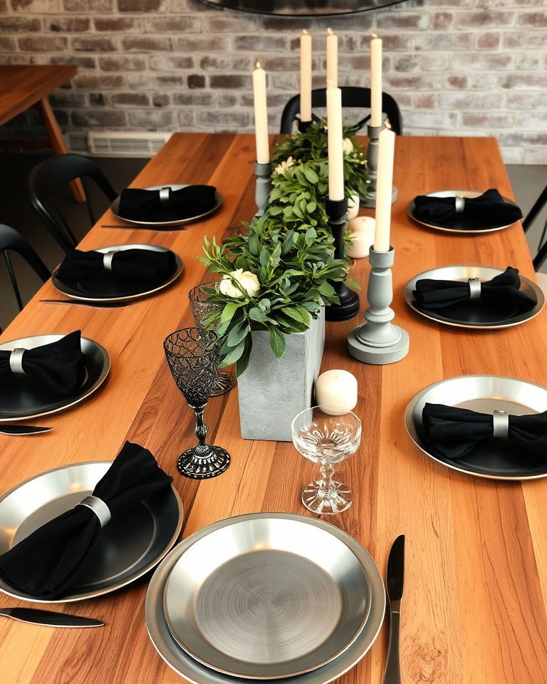industrial chic thanksgiving setting