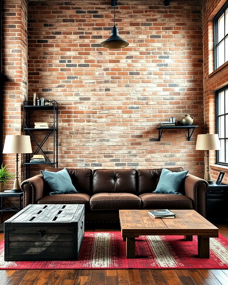 industrial dark brown couch living room