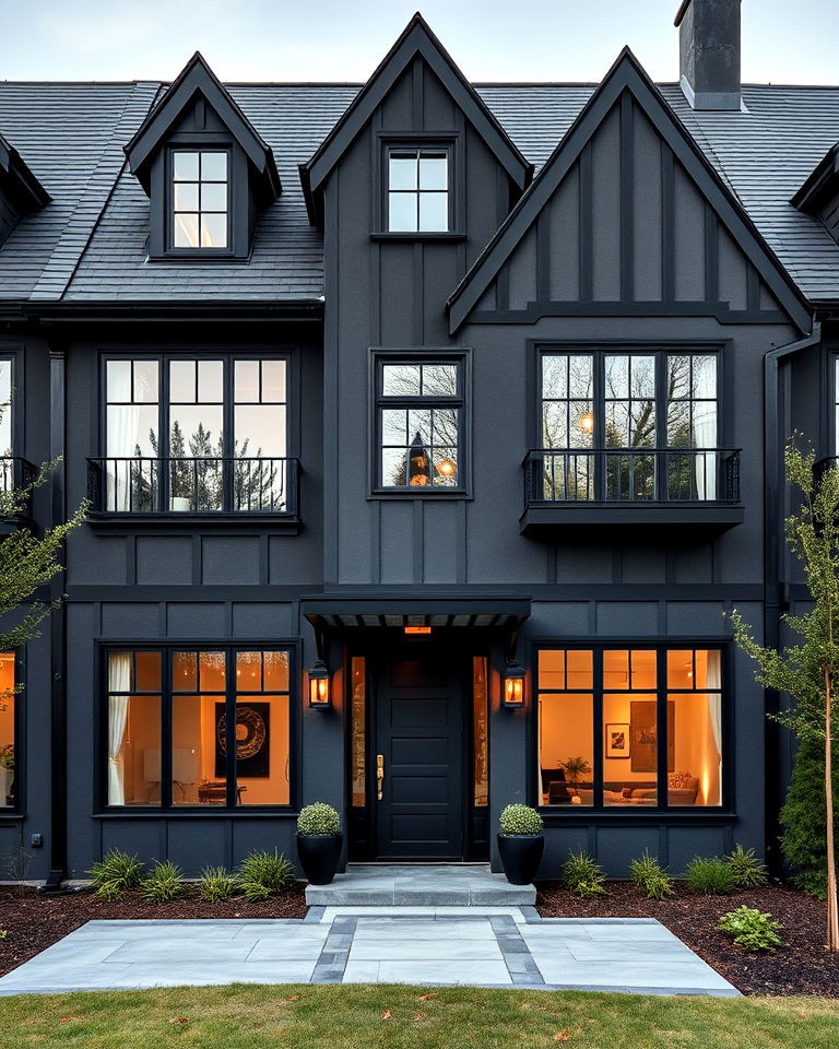industrial inspired tudor exterior