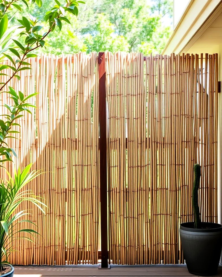 inexpensive reed or bamboo fencing