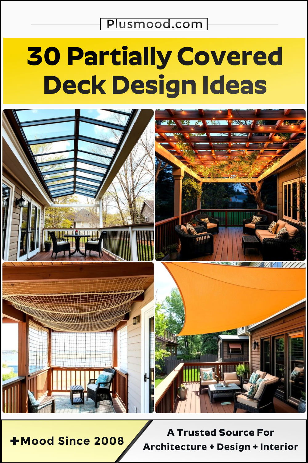 inspiring partially covered deck design ideas