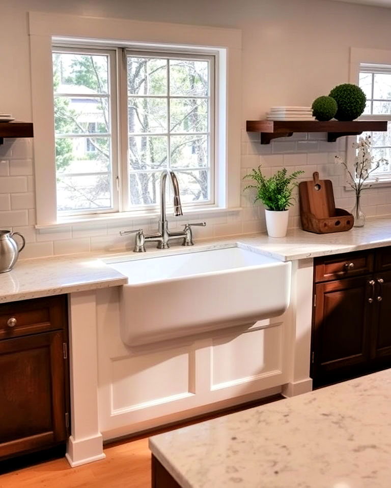 install a farmhouse sink