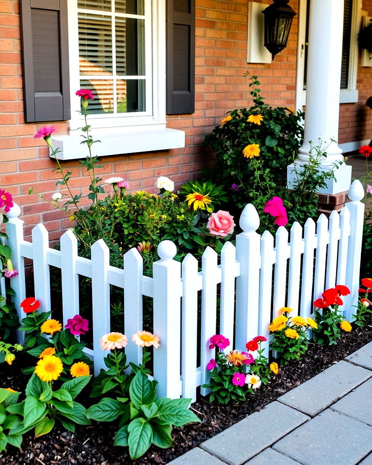 install a low fence with flowers