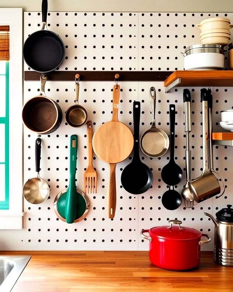 install a pegboard for storage