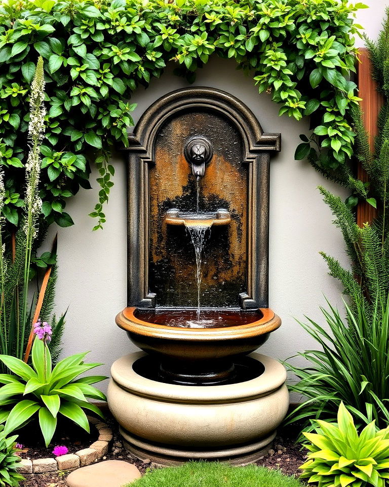 install a wall fountain for front garden