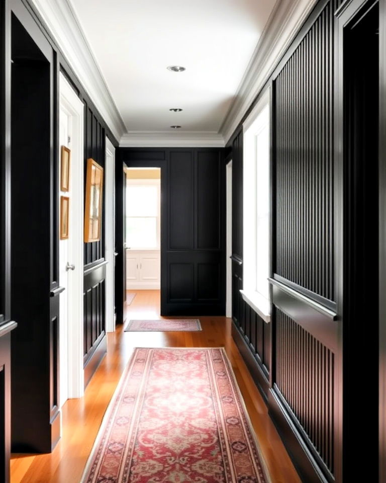 install black paneled walls