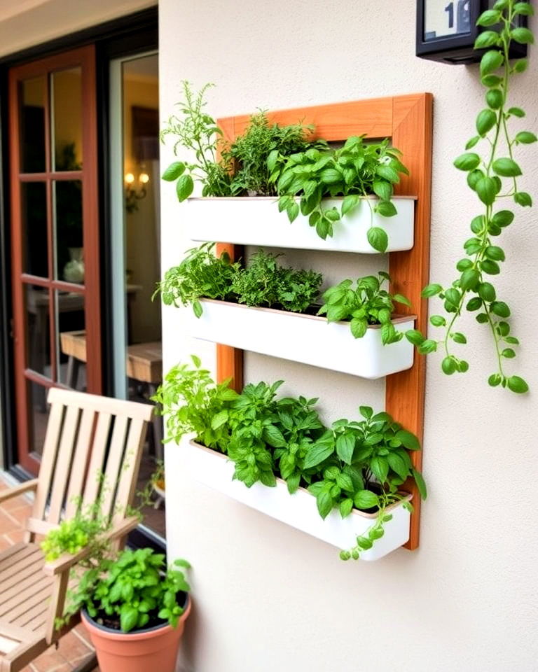 installing a wall mounted herb garden
