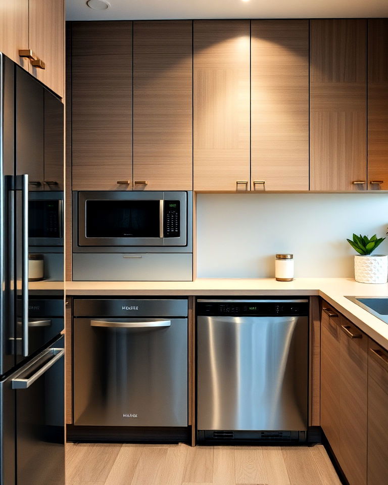 integrated appliances for japandi kitchen