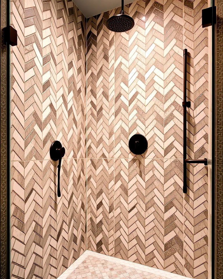 intricate tilework shower for artistic appeal