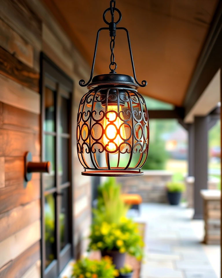 iron light fixtures for rustic illumination