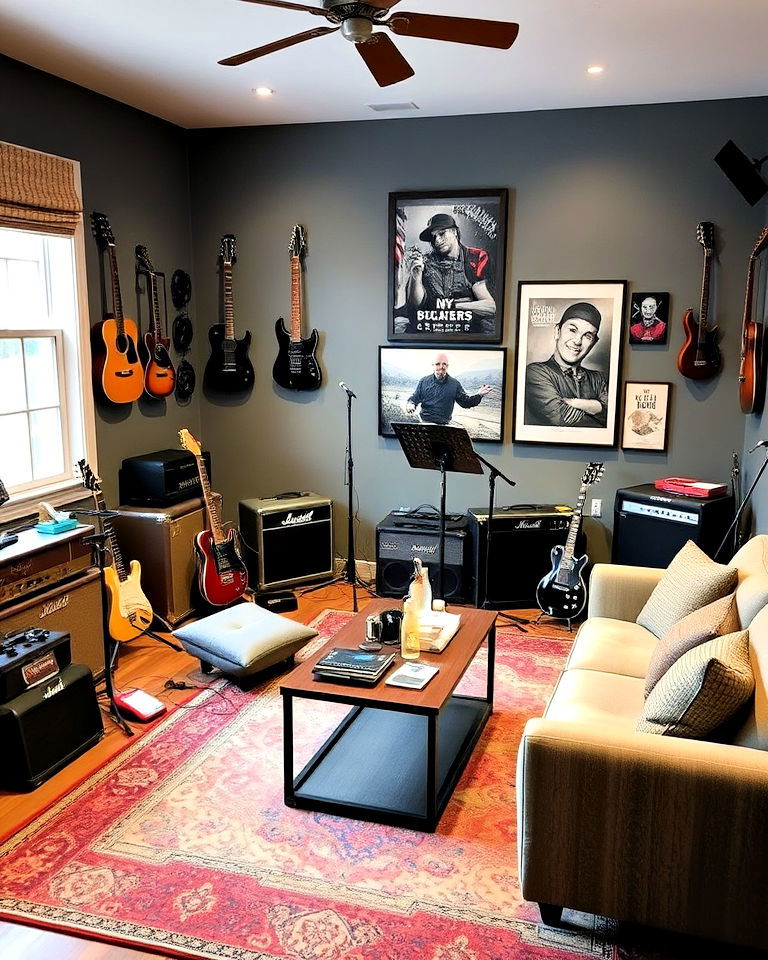 jam session lounge in guitar room