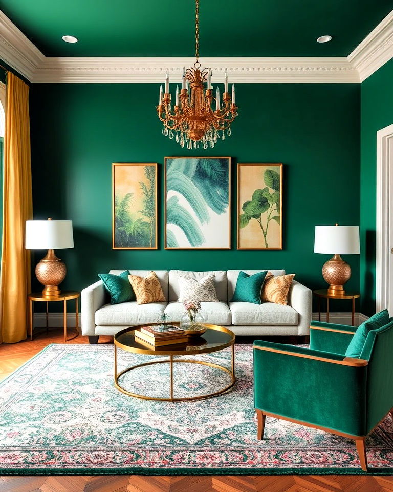jewel toned living room