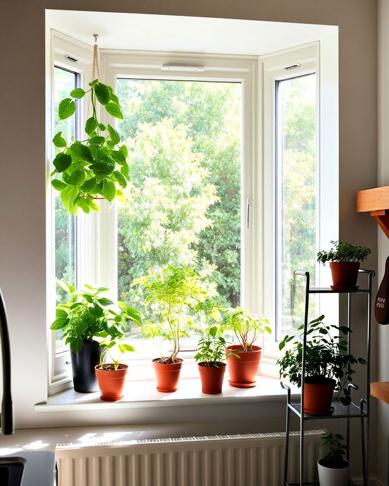 kitchen herb garden bay window