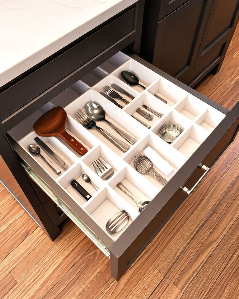 kitchen island with drawer dividers