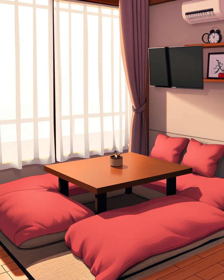 kotatsu table anime room