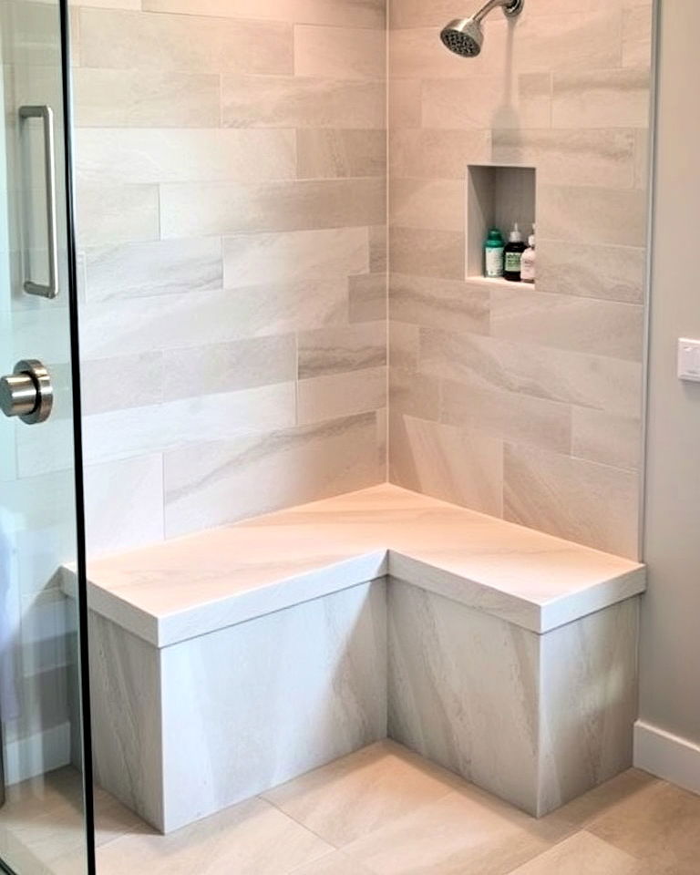 l shaped shower bench