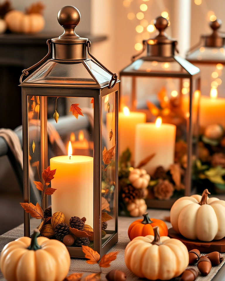 lantern display for a warm thanksgiving setup
