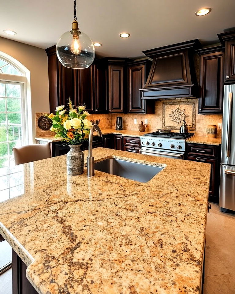 lapidus gold granite kitchen countertop