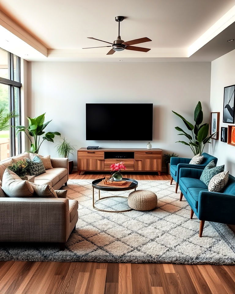 large area rug for added warmth