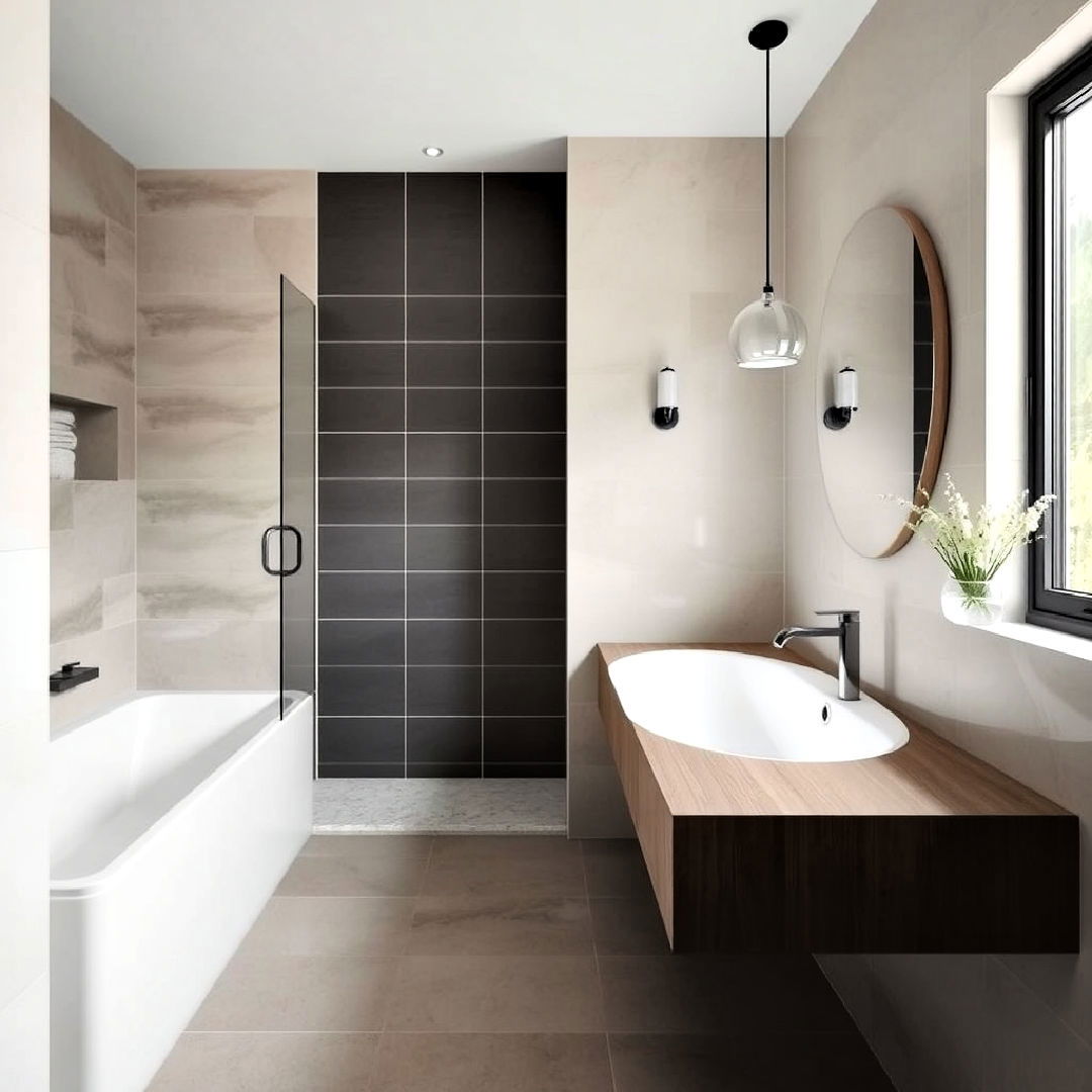 large format tiles hall bathroom