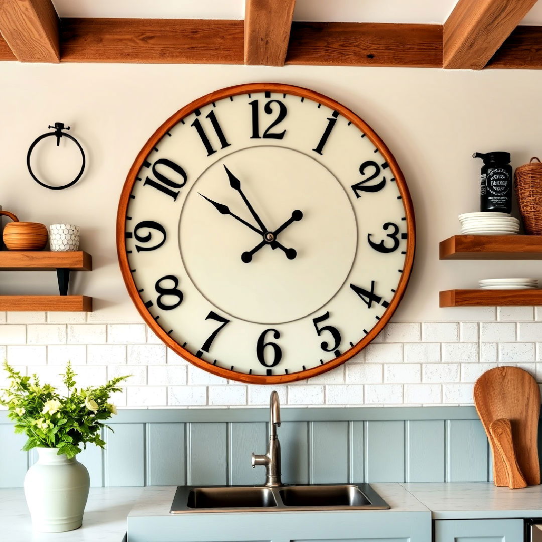 large functional farmhouse kitchen clock