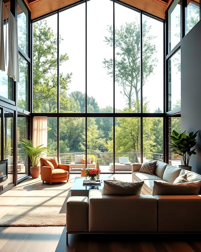 large organic interior windows for natural light