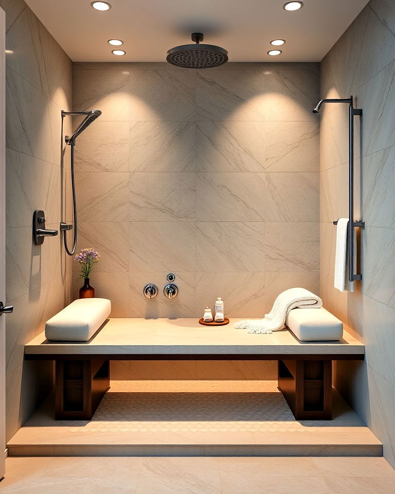 large spa shower bench