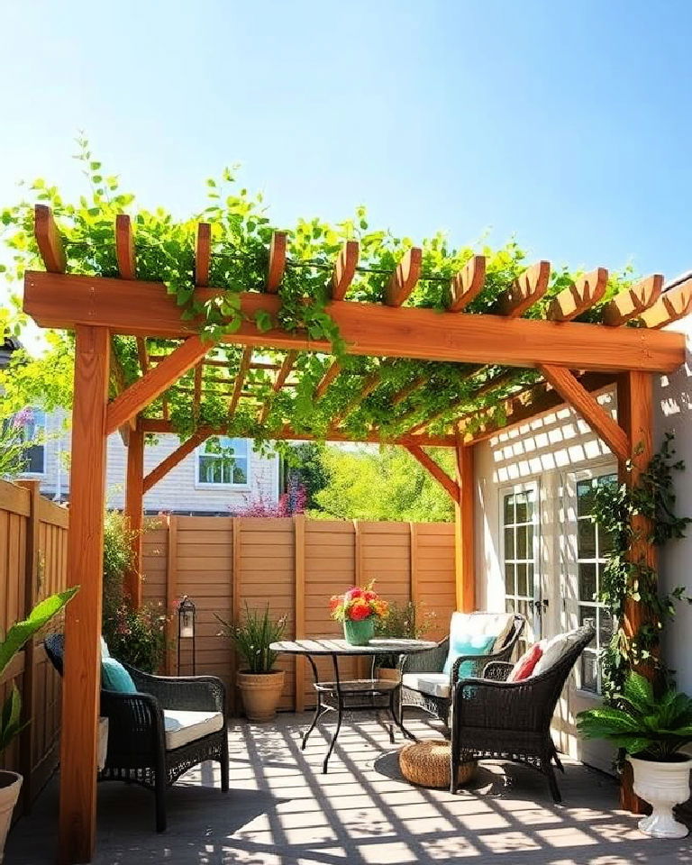 lattice roof pergola for small patio