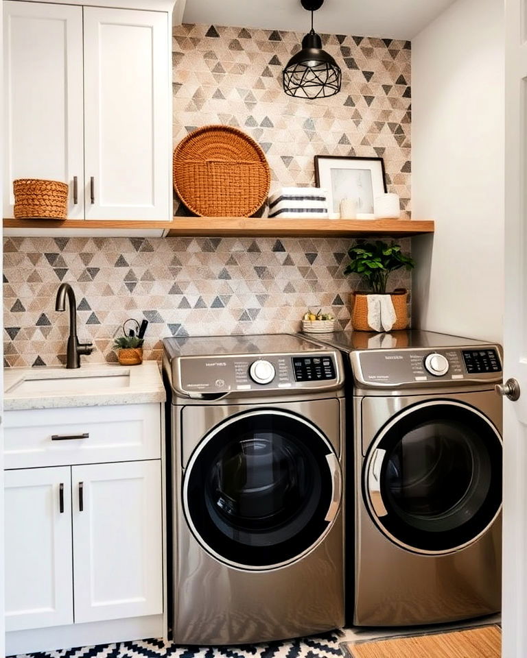 laundry room mosaic tile backsplash