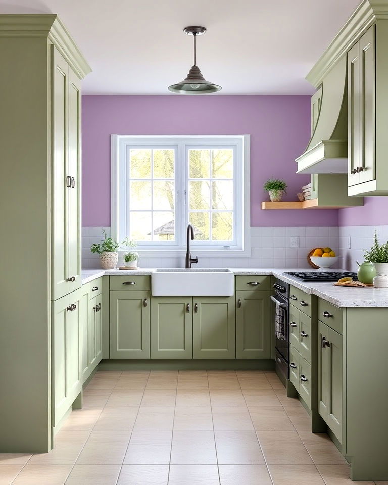 lavender and sage combo for cottage style kitchens
