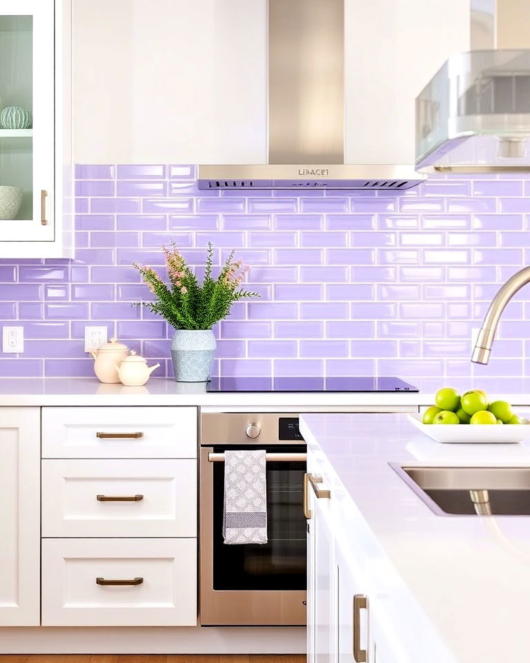 lavender kitchen backsplash for a subtle pop