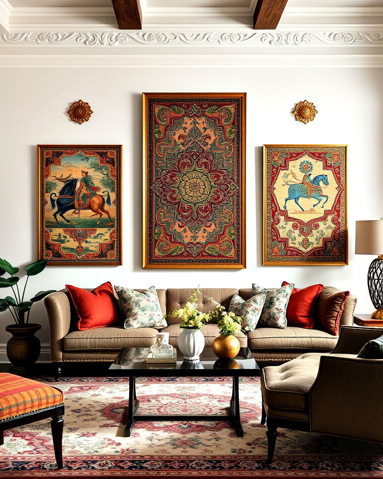 layer with persian inspired wall art