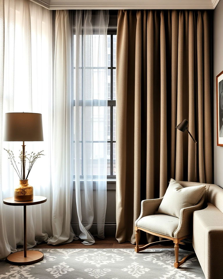 layered curtains for warmth