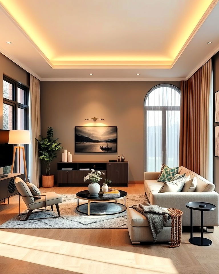 layered lighting for living room